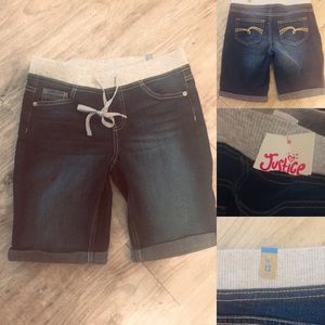 NWT girls size 12 Bermuda denim Justice shorts